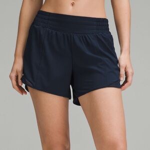 Lululemon Hotty Hot High-Rise Lined Short 4" in navy blue